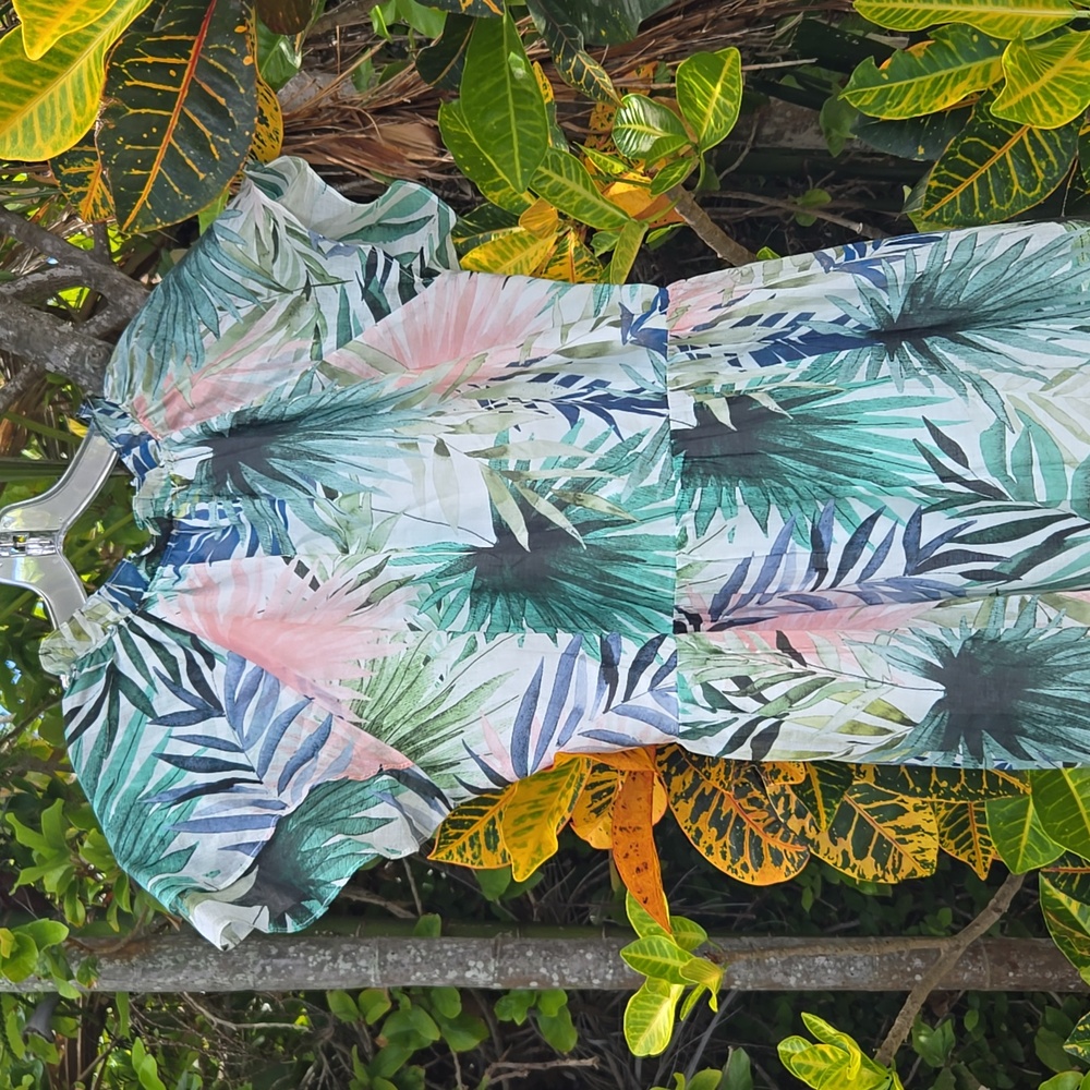 Lavender Brown Tropical Midi Dress - Picture 8 of 8